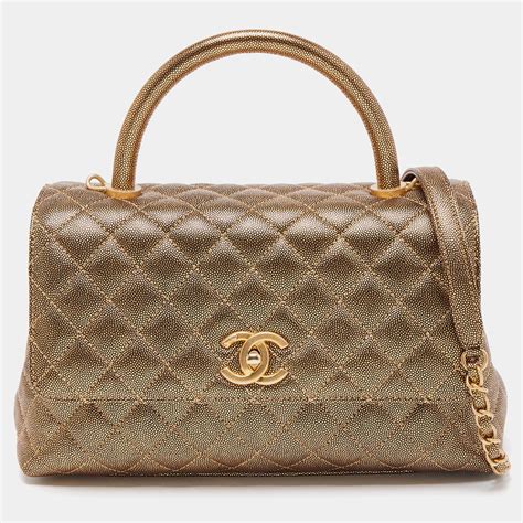 chanel top handle bag caviar|CHANEL Caviar Quilted Small Coco Handle Flap Dark Brown .